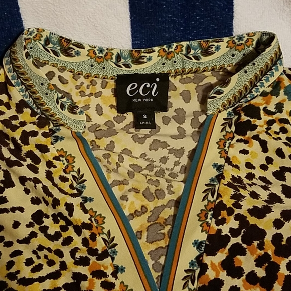 New eci Brand Leopard Print Sleeveless Tank Top - Picture 5 of 6